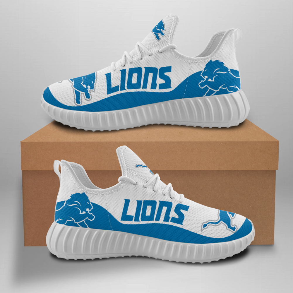 Women's Detroit Lions Mesh Knit Sneakers/Shoes 005